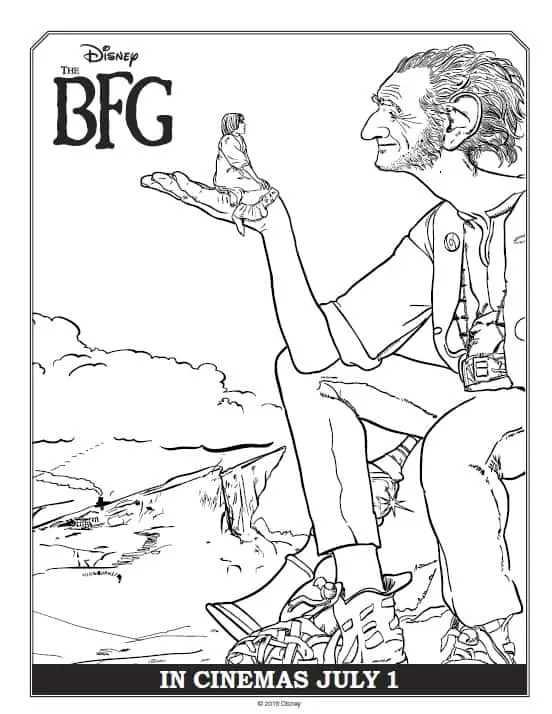 BFG Coloring Sheets Big Friendly Giant With Sophie