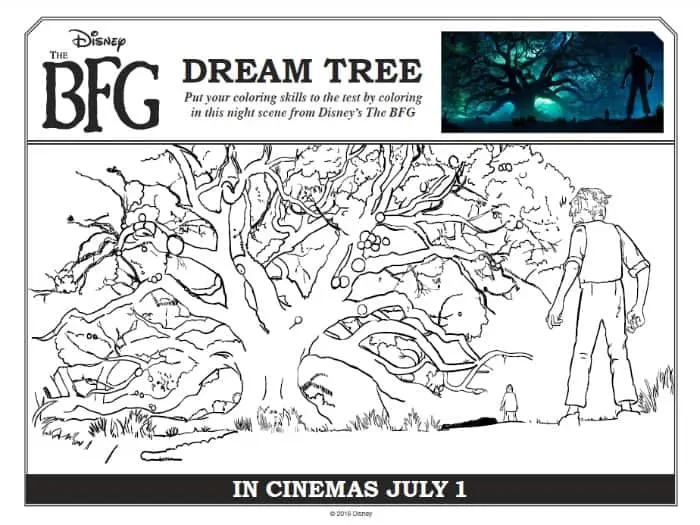 BFG Dream Tree Coloring Sheet