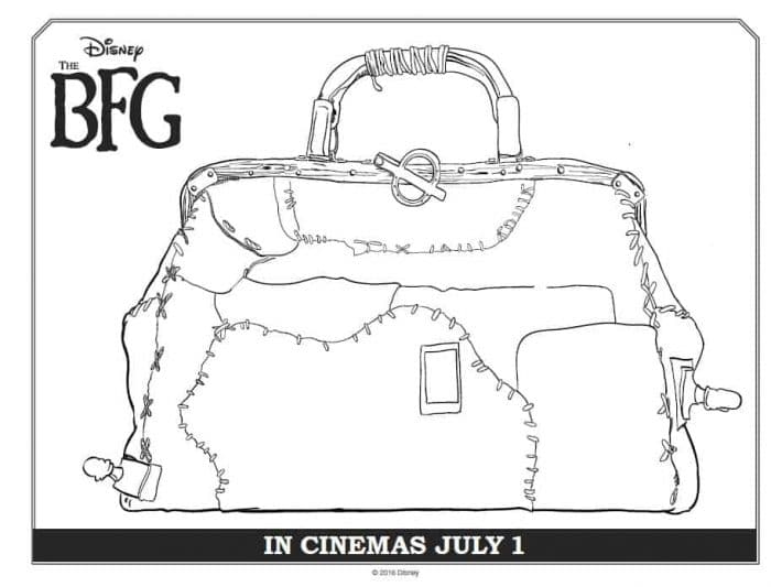 BFG Leather Bag Coloring Sheet
