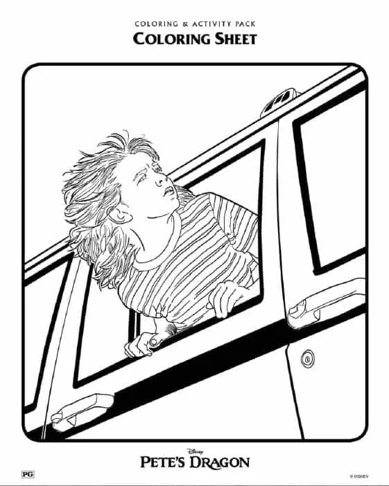 Disney's Pete's Dragon Coloring Sheets Pete looking for Elliot